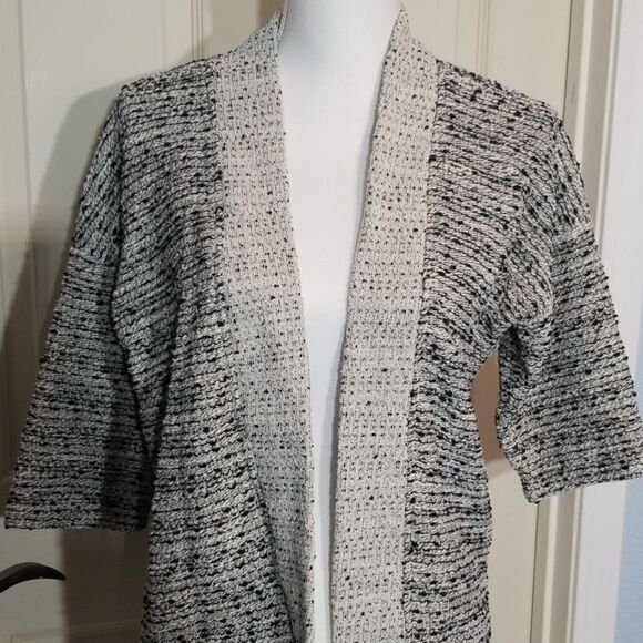 💸3/12$- Old Navy, black-white and grey medium open kimono - Picture 3 of 7
